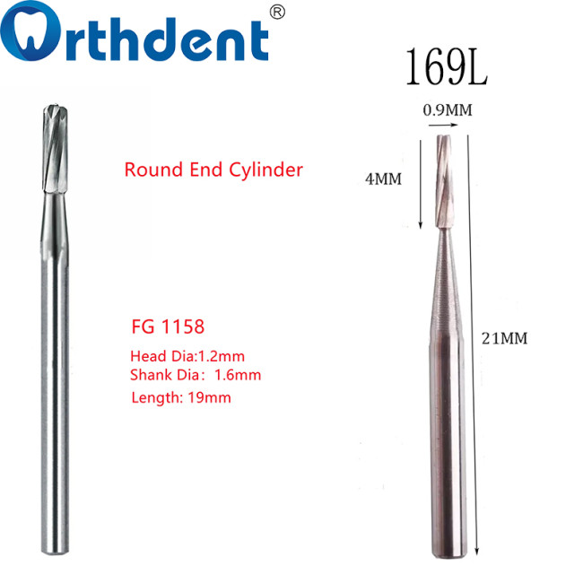 Dental Tungsten Carbide Dental Burs Set FG Ball/Prep/Inlay/Removal/Crown Cutting for High Speed