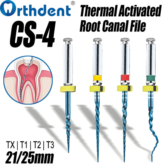 4Pcs CS-4 Heat-Activated Root Canal File for Engine Use  NiTi  TX T1 T2 T3 21mm/25mm