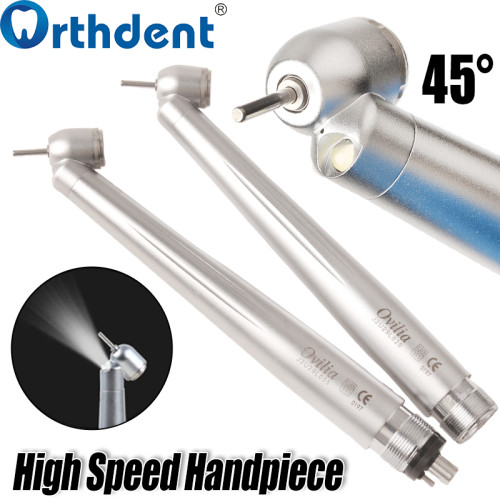 45° LED Push button High Speed Handpiece Ceramic Bearing T3 Racer Style single spray handpiece 2/4 Hole