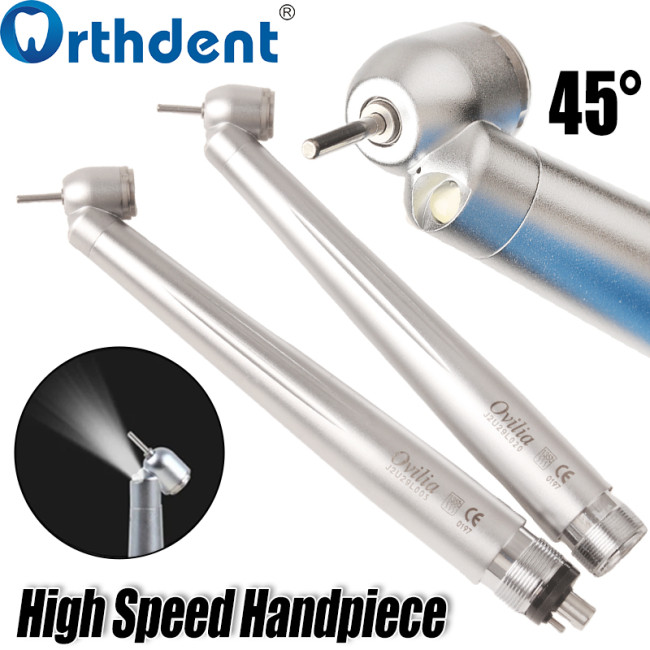45° LED Push button High Speed Handpiece Ceramic Bearing T3 Racer Style single spray handpiece 2/4 Hole
