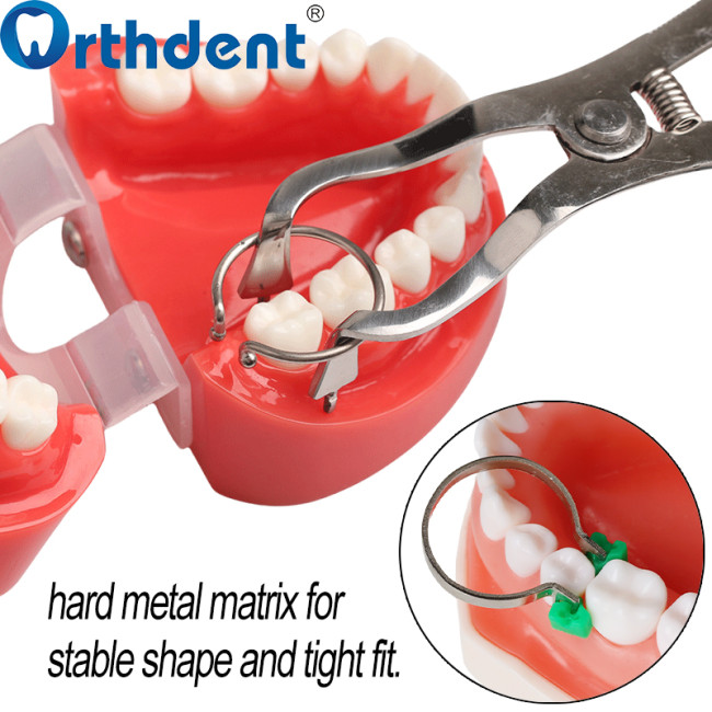 Dental Sectional Matrix Complete Kit Contoured Matrices 1.330 & 1.398 Metal Matrices Pliers Silicone Wedges