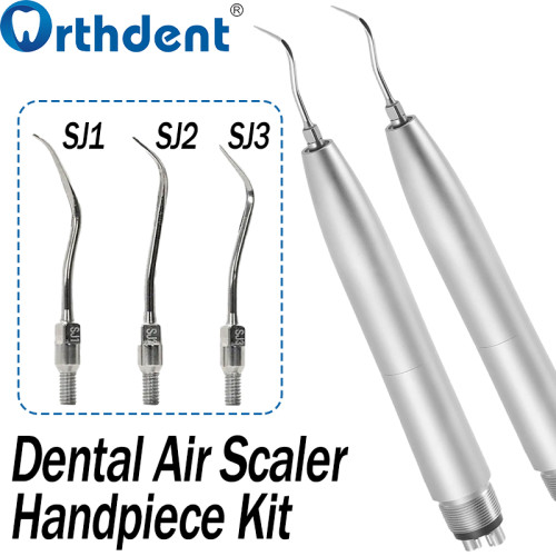 Dental Air Scaler Kit 2/4 Hole with 3 Matel Tips + Wrench For Calculus & Plaque Removal Perio Cleaning