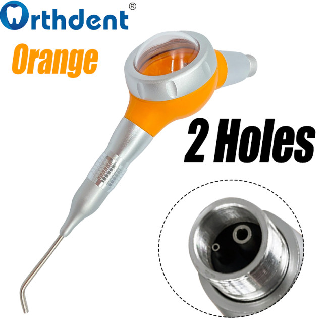 1Pack Dental Air Polisher Blue/Orange 2/4 Hole Air Sandblastingn System For Stain Removal & Teeth Whitening