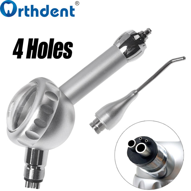 Dental Metal Air Polisher 2/4 Hole Abrasion Sandblaster Aluminum Alloy for Teeth Whitening Stain Removal