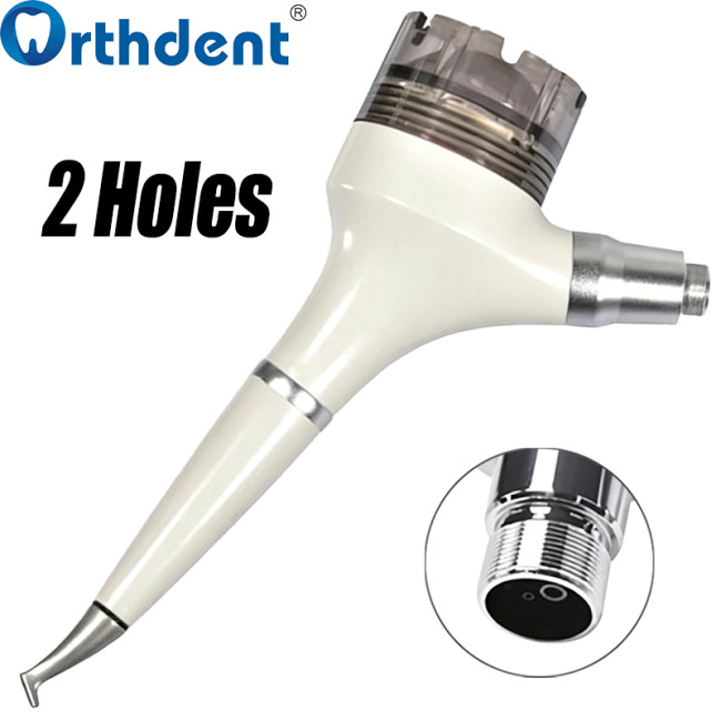 Dental Air Polisher White 2/4 Hole 0.7mm Small-Dia Nozzle Abrasion Sandblaster for Tooth Polishing