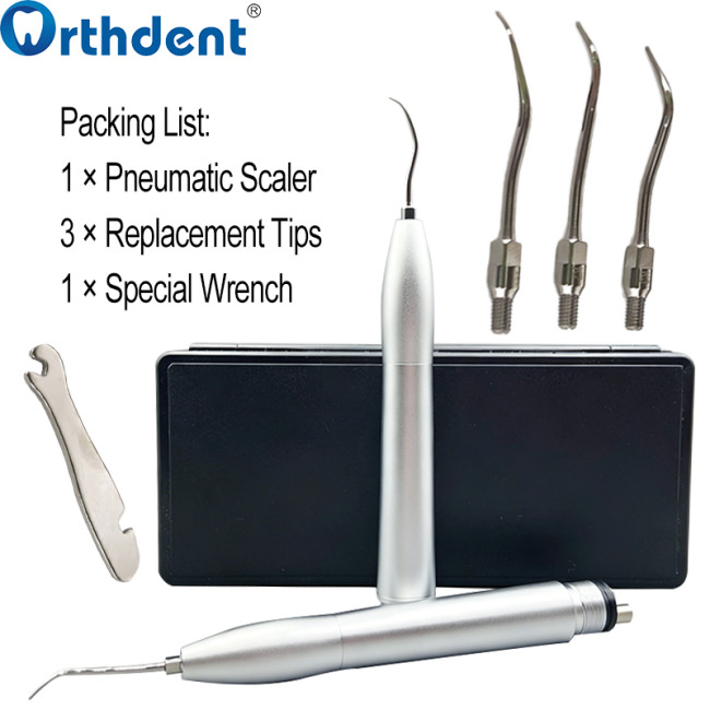 pneumatic scaler packing list handpiece 3 tips and wrench
