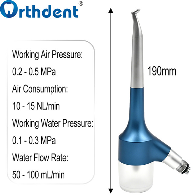 air polisher dimensions and specifications chart air pressure 0.2-0.5MPa water pressure 0.1-0.3MPa