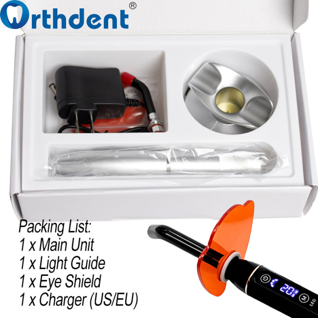 LED curing light complete kit main unit light guide eye shield charger