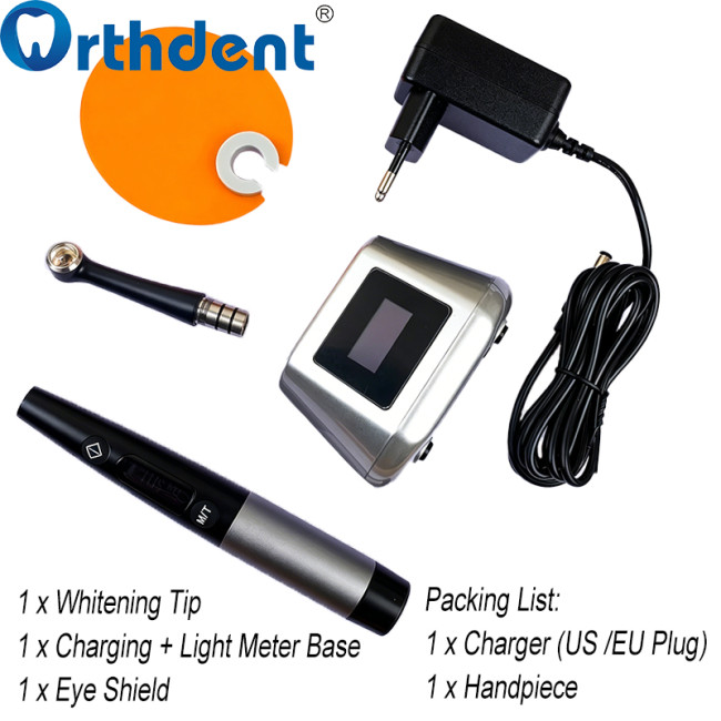 1 second curing light packing list handpiece base whitening tip eye shield charger manual