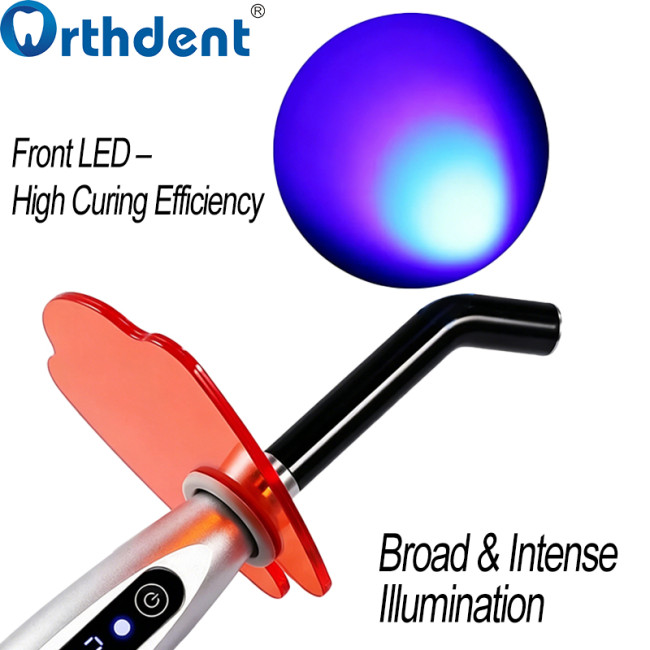 dental curing light front LED light and focusing cup for high efficiency curing