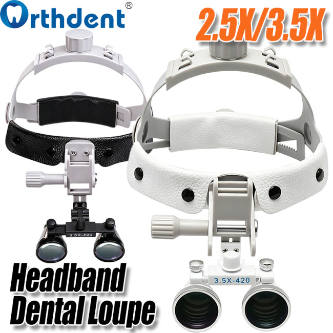 2.5X/3.5X Headband Dental Loupe 420mm Working Distance Oral Adjustable Magnifying Glass