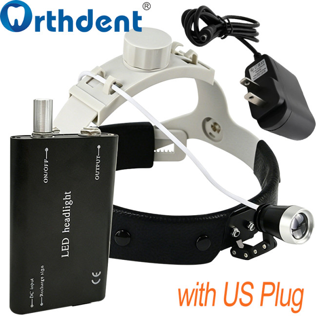 3W LED headlight black with US plug option