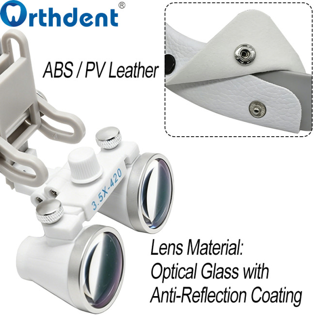 2.5X/3.5X Headband Dental Loupe 420mm Working Distance Oral Adjustable Magnifying Glass