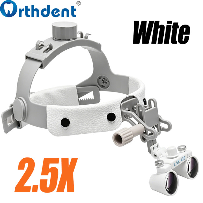 2.5X/3.5X Headband Dental Loupe 420mm Working Distance Oral Adjustable Magnifying Glass