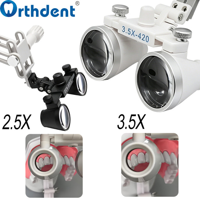 2.5X/3.5X Headband Dental Loupe 420mm Working Distance Oral Adjustable Magnifying Glass