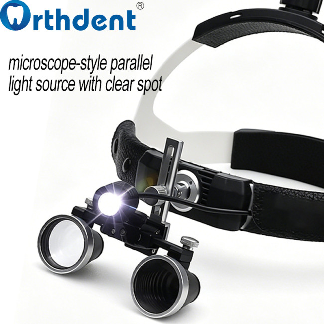 dental loupe microscope-style parallel light source with clear spot
