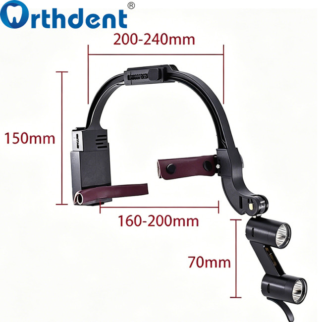 1Set 2.5X/3.5X Dental Loupe with 5W LED Light Headlight Surgical Lamp with Dual Battery
