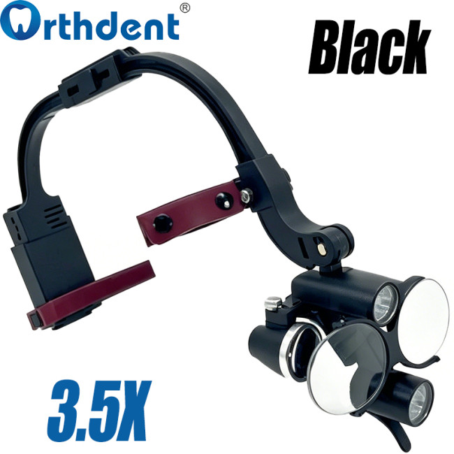 1Set 2.5X/3.5X Dental Loupe with 5W LED Light Headlight Surgical Lamp with Dual Battery