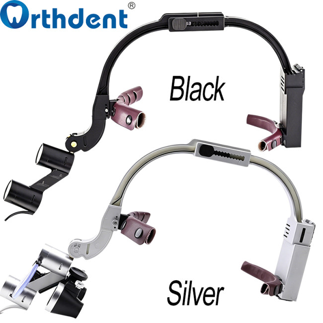 1Set 2.5X/3.5X Dental Loupe with 5W LED Light Headlight Surgical Lamp with Dual Battery