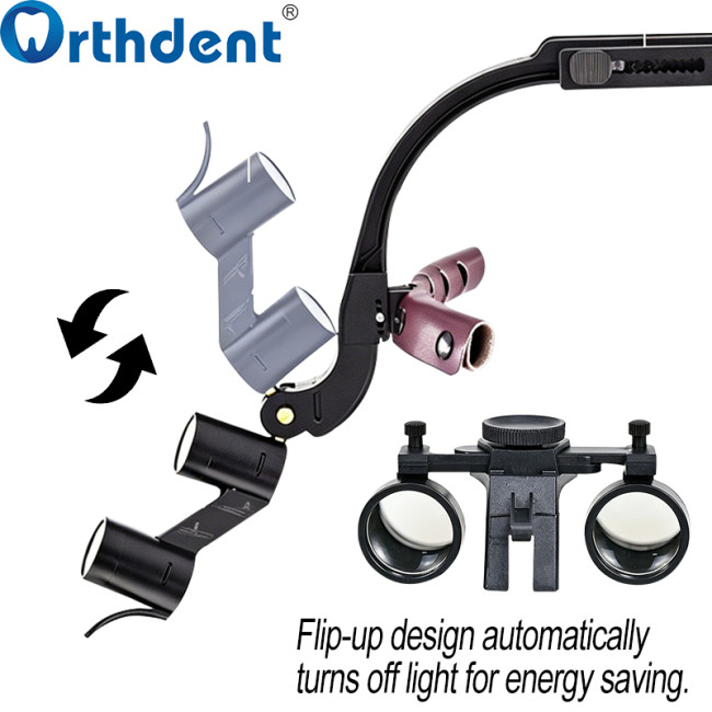 1Set 2.5X/3.5X Dental Loupe with 5W LED Light Headlight Surgical Lamp with Dual Battery