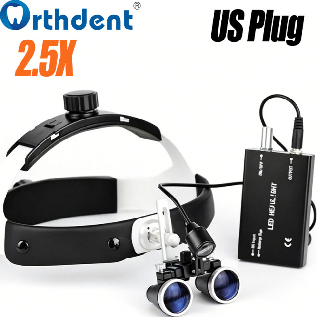 2.5X/3.5X Headband Dental Loupe LED Binocular Magnifier Brightness Spot Headlamp