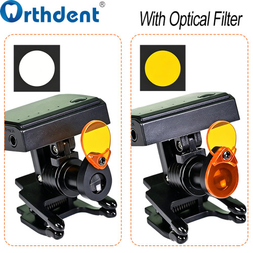 5W Clip-on Wireless LED Headlight With Optical Filter Dimmable Fits Dentist Surgical Loupes