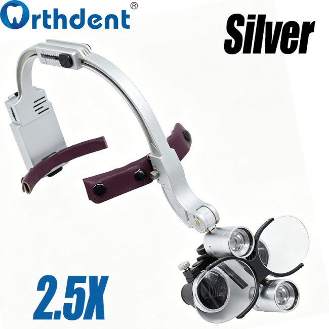 1Set 2.5X/3.5X Dental Loupe with 5W LED Light Headlight Surgical Lamp with Dual Battery