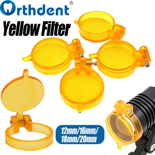 Yellow Filter for Dental Headlight For LED Headlamp 12/16/18/20mm