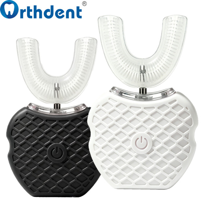 U-shaped toothbrush black and white color options