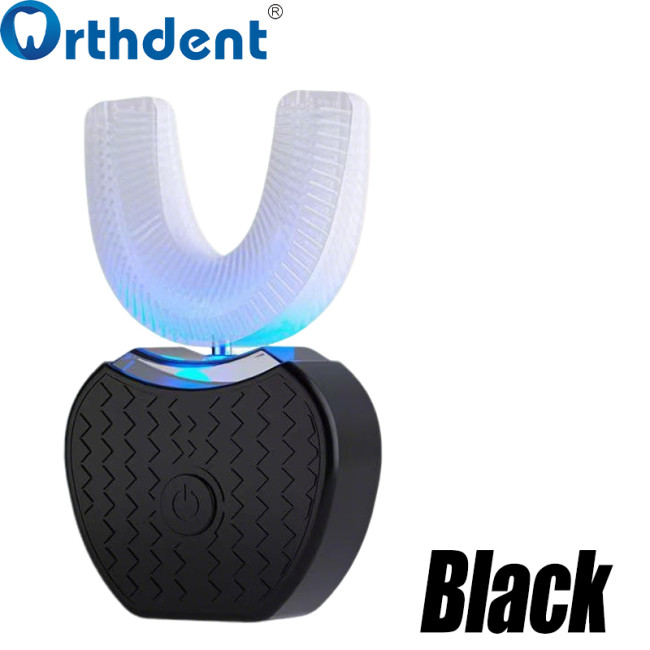 U-shaped toothbrush black