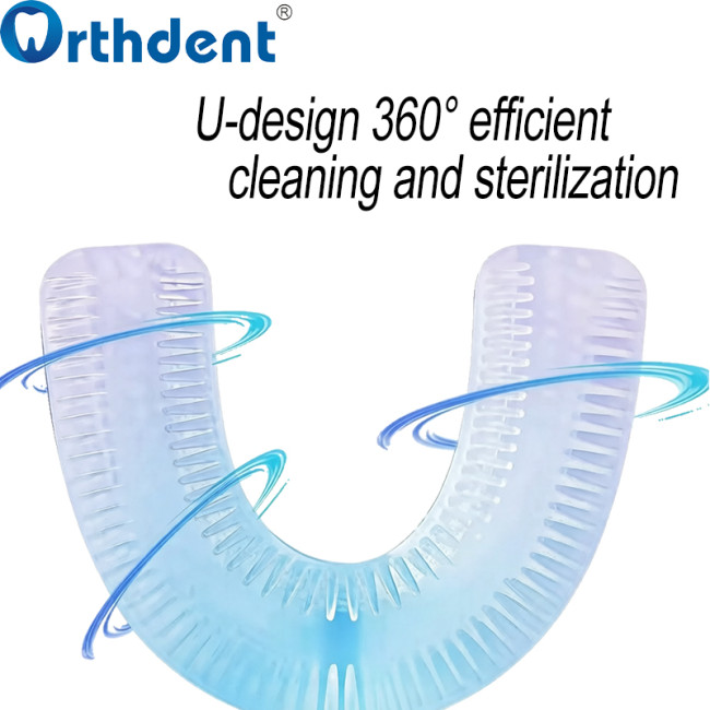 U-shaped toothbrush ergonomic U-design 360 efficient cleaning and sterilization