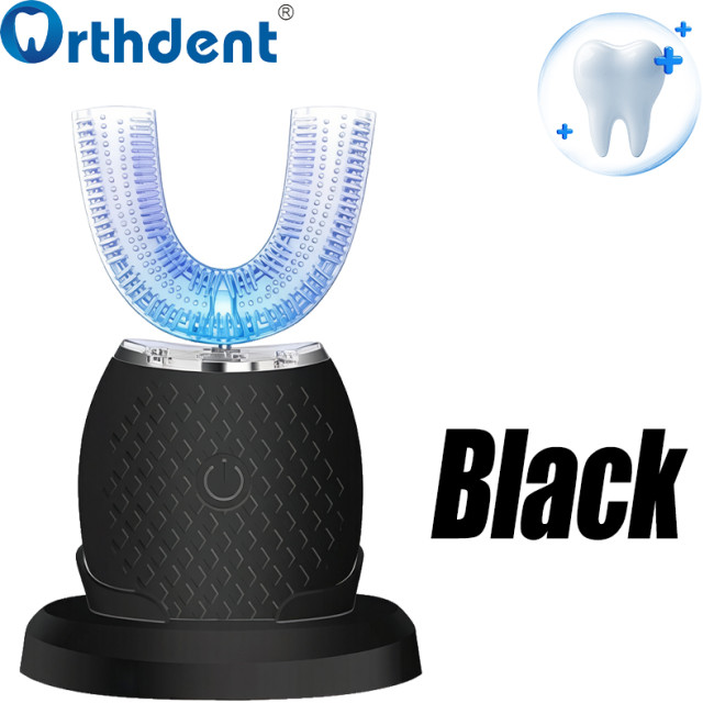 U-shaped toothbrush black color