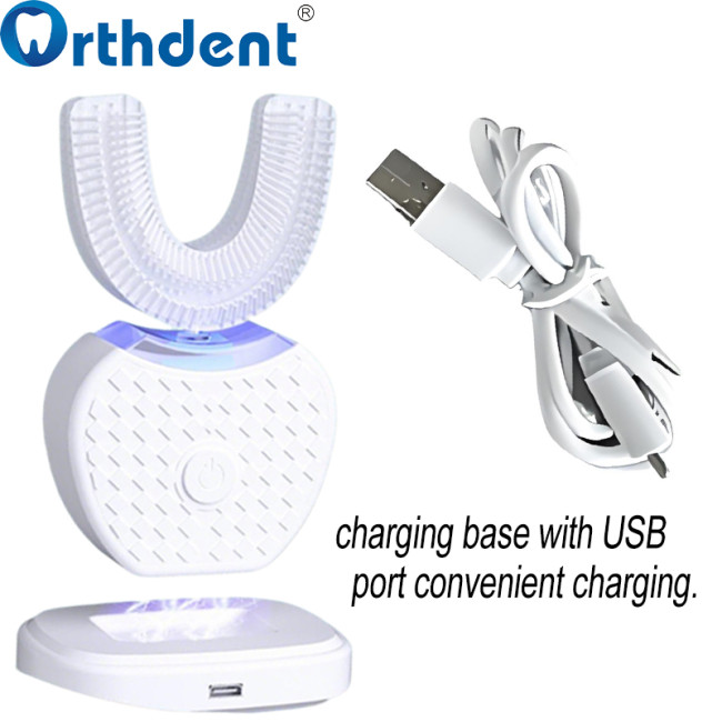 U-shaped toothbrush charging base with USB port convenient charging