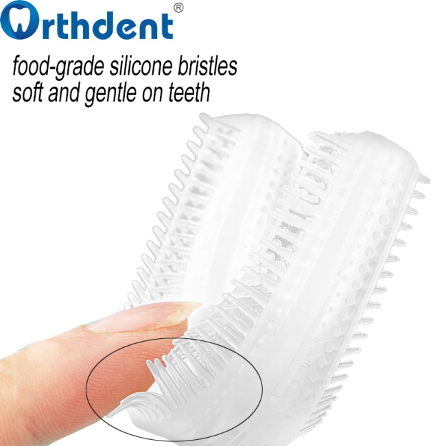 U-shaped toothbrush food-grade silicone bristles soft and gentle on teeth