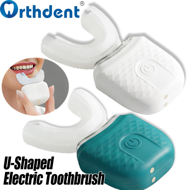 Adult U-Shaped Electric Automatic Toothbrush 360° Full Mouth Whitening 3 Modes Waterproof Brush Ultrasonic Toothbrush