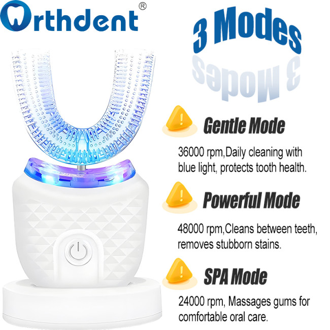 U-shaped toothbrush 3 modes gentle powerful SPA for different cleaning needs
