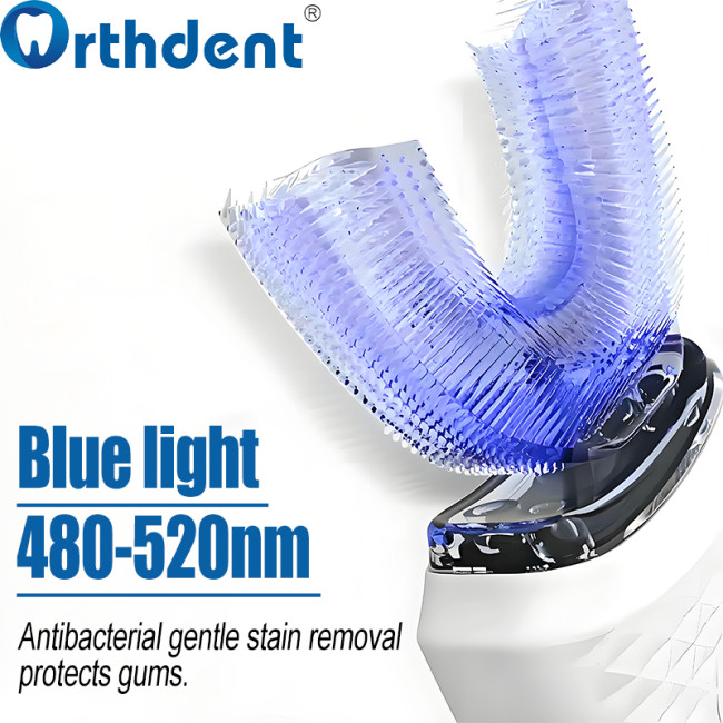 U-shaped toothbrush blue light 480-520nm antibacterial gentle stain removal protects gums