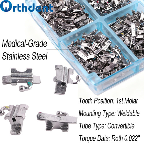 50 Sets 1st Molar Weldable Convertible Buccal Tubes Monoblock Roth 0.022
