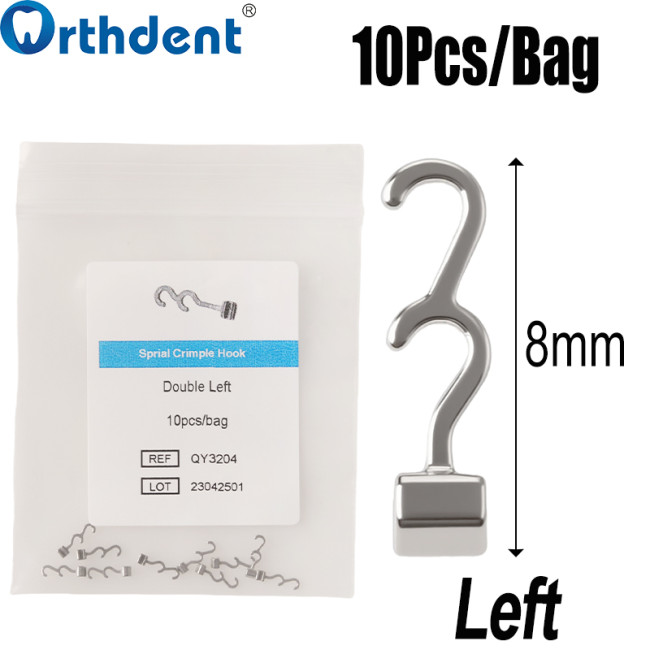 Orthodontic Crimpable Hook Single/Double/Triple Left/Right 8/10/11mm Fixed on Archwires