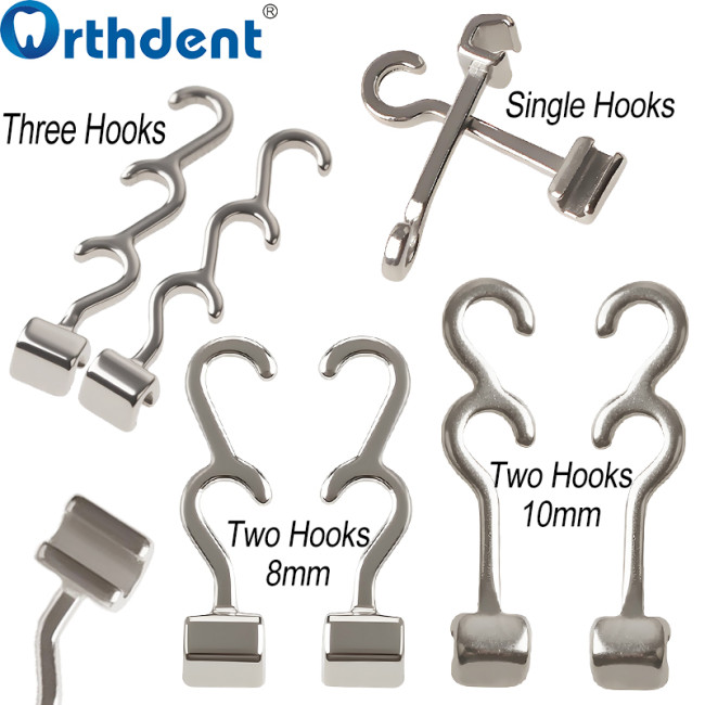 Orthodontic Crimpable Hook Single/Double/Triple Left/Right 8/10/11mm Fixed on Archwires