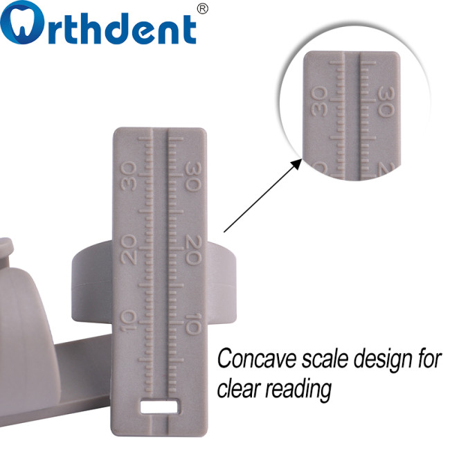 endodontic measuring ruler concave scale design for clear reading