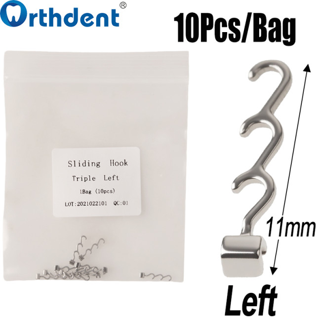 Orthodontic Crimpable Hook Single/Double/Triple Left/Right 8/10/11mm Fixed on Archwires