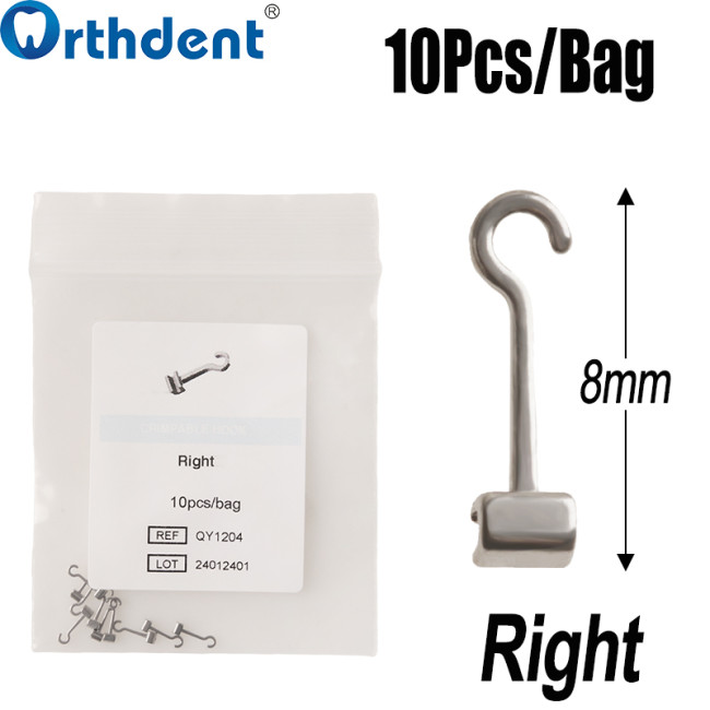 Orthodontic Crimpable Hook Single/Double/Triple Left/Right 8/10/11mm Fixed on Archwires