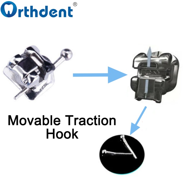 Dental Orthodontic Self-Ligating Bracket Hooks for braces Traction Hook Fixed Teeth Crimpable Hook Dentistry Tools