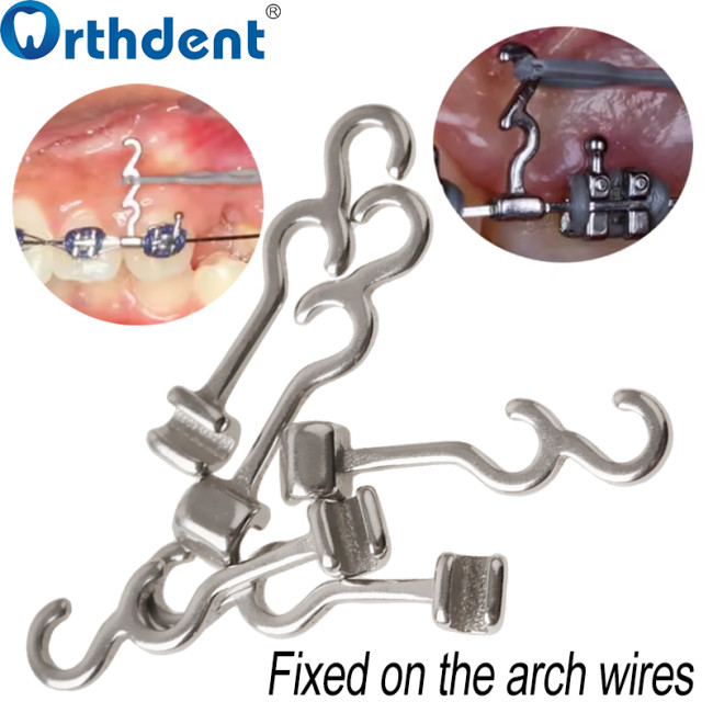 Orthodontic Crimpable Hook Single/Double/Triple Left/Right 8/10/11mm Fixed on Archwires