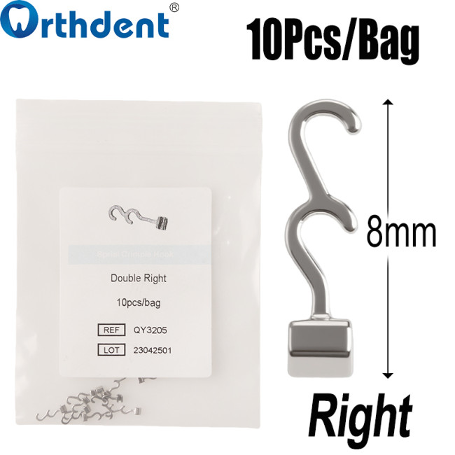 Orthodontic Crimpable Hook Single/Double/Triple Left/Right 8/10/11mm Fixed on Archwires