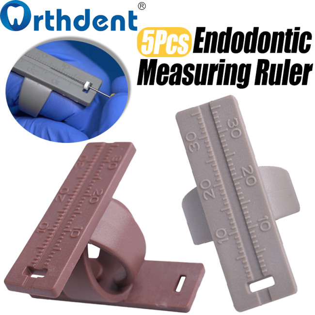 Dental Endodontic Measuring Ruler Silicone Endo File Measuring Tools 5Pcs