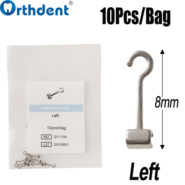 Orthodontic Crimpable Hook Single/Double/Triple Left/Right 8/10/11mm Fixed on Archwires