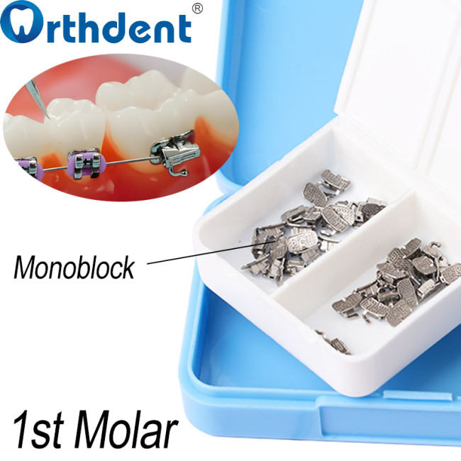 80 Pcs/Box 1st Molar Bonding Monoblock Non-Convertible Buccal Tubes Roth MBT 0.022