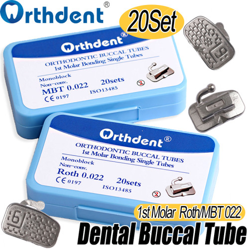 80 Pcs/Box 1st Molar Bonding Monoblock Non-Convertible Buccal Tubes Roth MBT 0.022